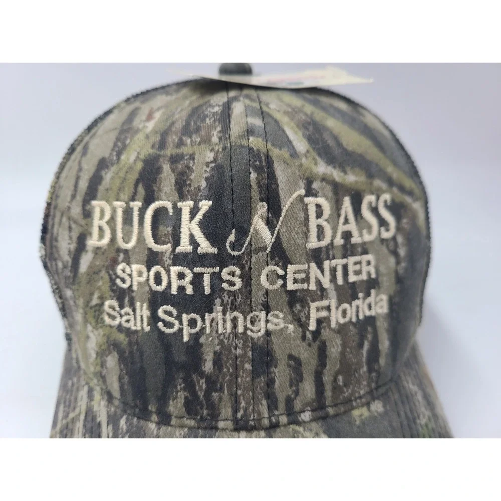 Buck N Bass Sport Center Salt Springs Florida Camo Mesh Trucker Snapback Hat Cap